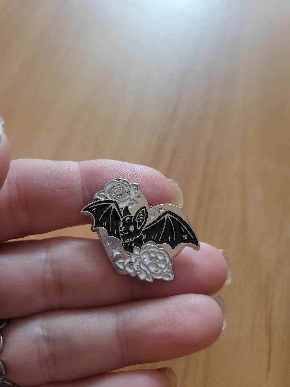👻BUY 1 GET 1 FREE👻Silver and Black Bat Floral Brooch Pin